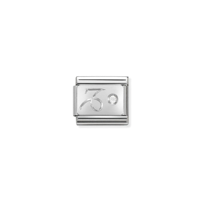 Nomination Classic ZODIAC Silver and Cubic Zirconia Capricorn Charm