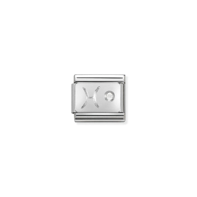 Nomination Classic ZODIAC Silver and Cubic Zirconia Pisces Charm