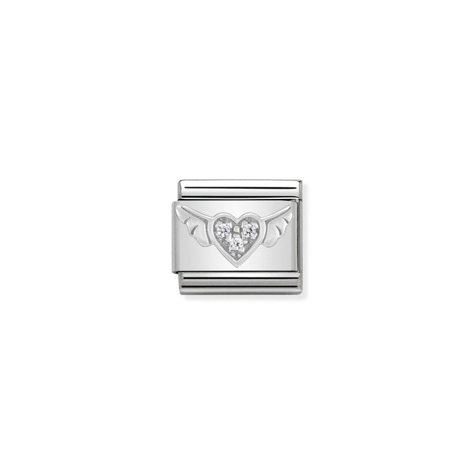 Nomination Classic silver Flying heart with CZ Charm