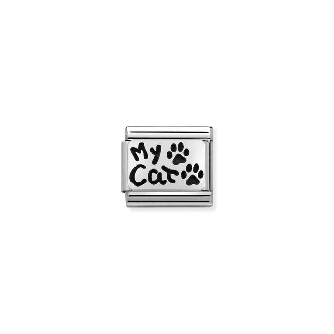 Nomination Classic PLATES OXIDIZED Silver MY CAT Charm