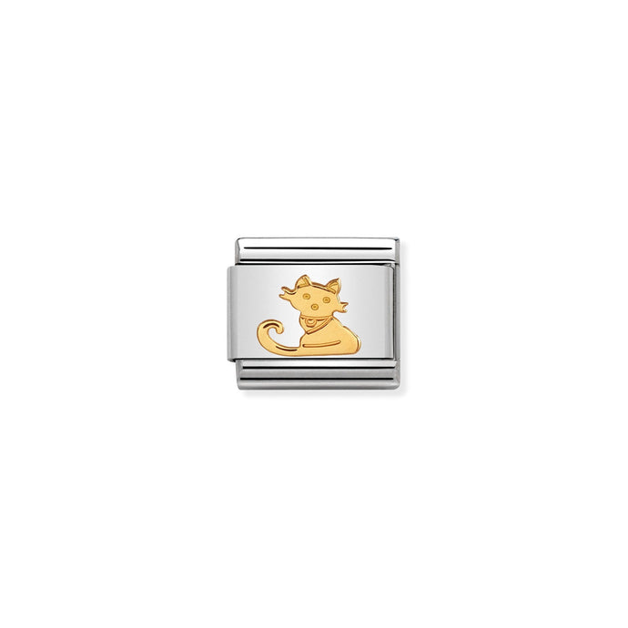 Nomination Classic Gold Seated Cat Charm