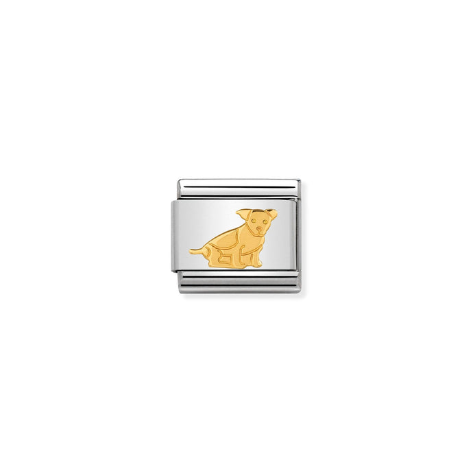 Nomination Classic Gold Seated Dog Charm