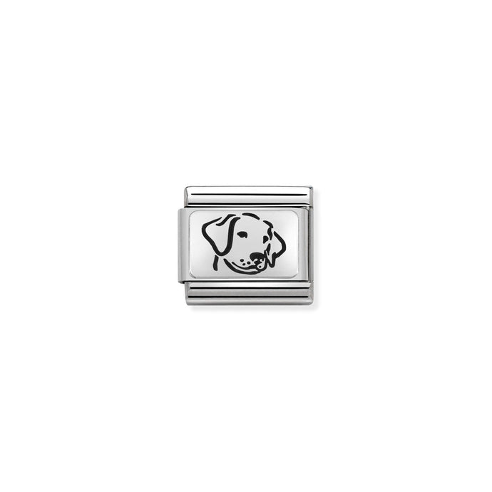 Nomination Classic OXYDISED PLATES 2 in Silver Dog Charm