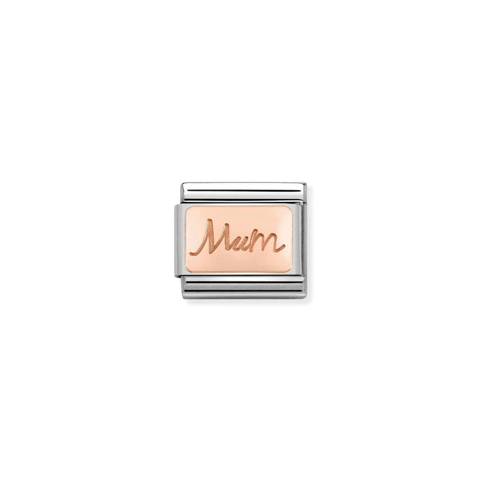 Nomination Classic PLATES 9ct Rose Gold CUSTOM Mum plate Charm