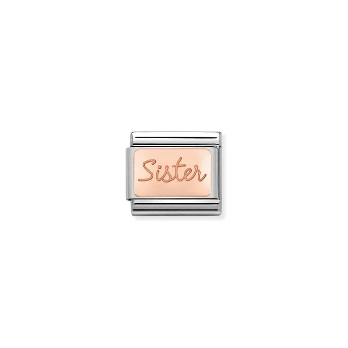 Nomination Classic PLATES 9ct Rose Gold CUSTOM Sister plate Charm