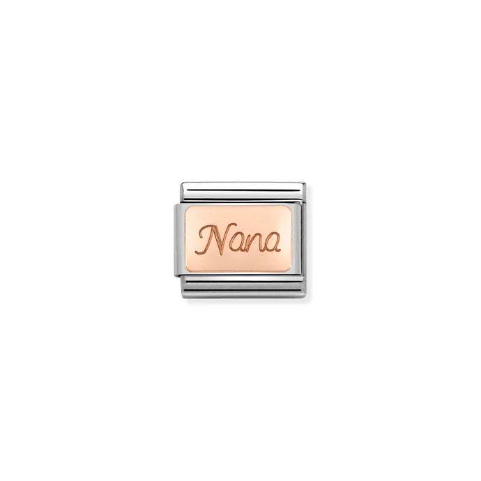 Nomination Classic ENGRAVED WRITINGS 9ct Rose Gold Nana Charm