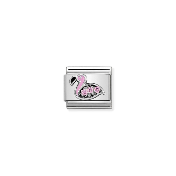 Nomination Classic silver Flamingo with Pink CZ Charm