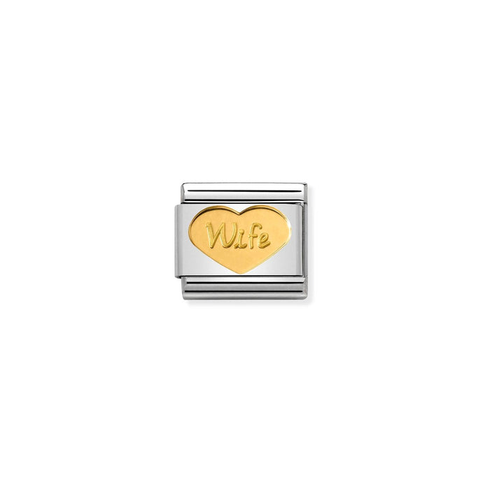 Nomination Classic Gold Wife heart Charm