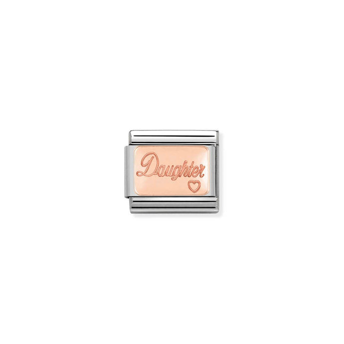 Nomination Classic PLATES 9ct Rose Gold CUSTOM Daughter plate Charm