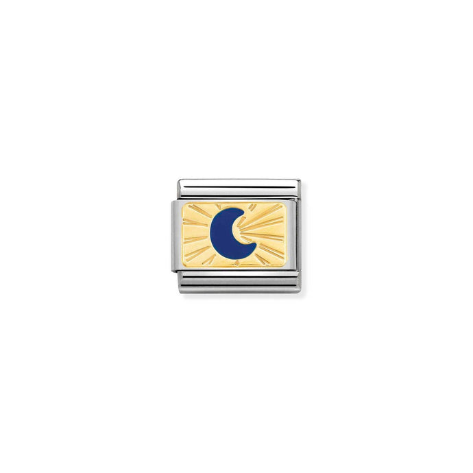 Nomination Classic Gold Moon Blue Charm