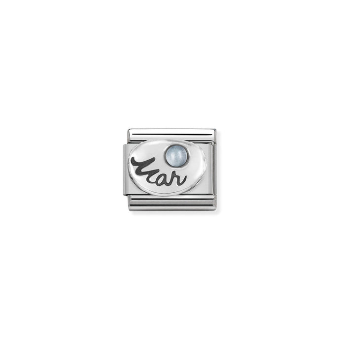 Nomination Classic Silver March AQUAMARINE Charm