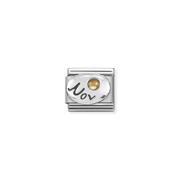 Nomination Classic Silver November CITRINE Charm