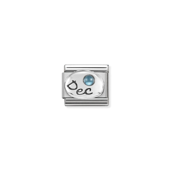 Nomination Classic Silver December LIGHT BLUE TOPAZ Charm