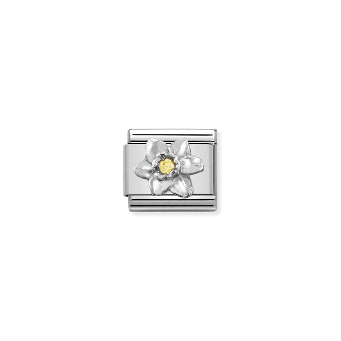 Nomination Classic Silver CZ Daffodil Charm