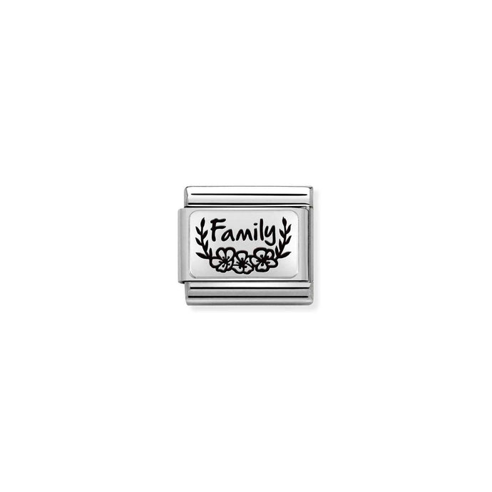 Nomination Classic PLATES Silver Family Floral Charm