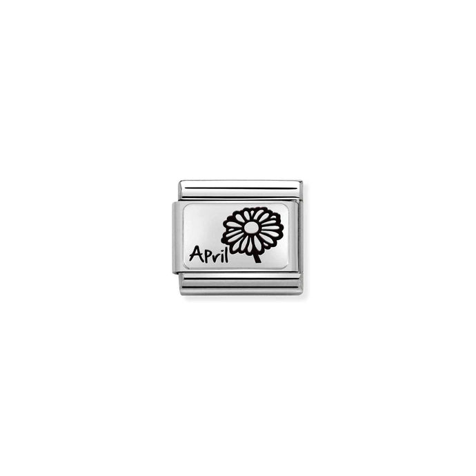 Nomination Classic MONTH FLOWER PLATES Silver April Charm