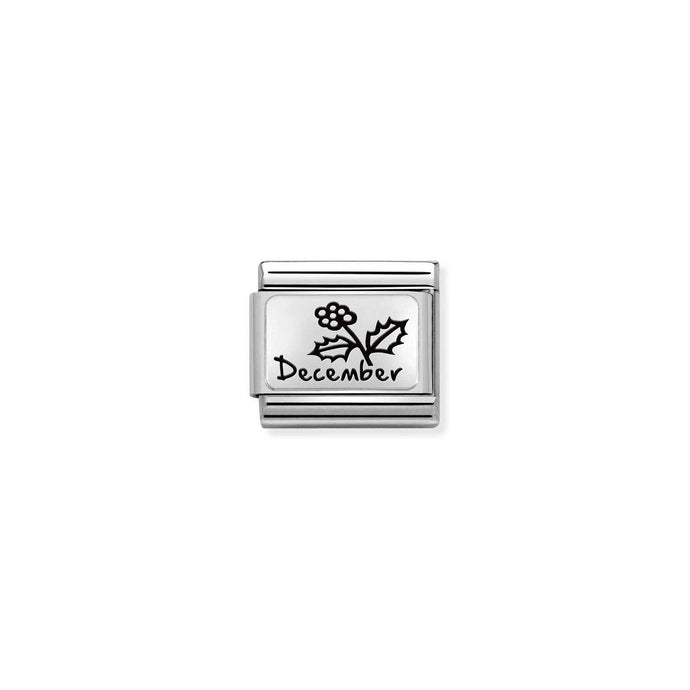 Nomination Classic MONTH FLOWER PLATES Silver December Charm