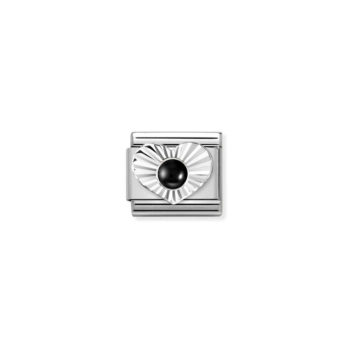 Nomination Classic Silver BLACK AGATE Charm