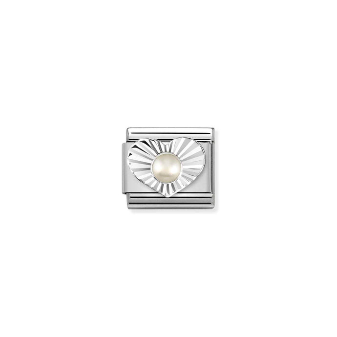 Nomination Classic Silver WHITE PEARL Charm