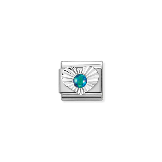 Nomination Classic Silver Green Opal Charm