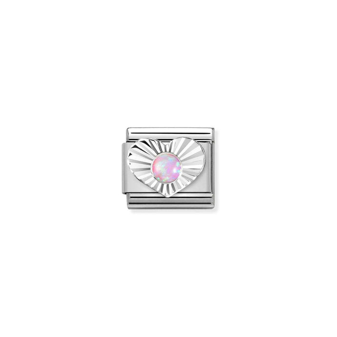 Nomination Classic Silver PINK OPAL Charm