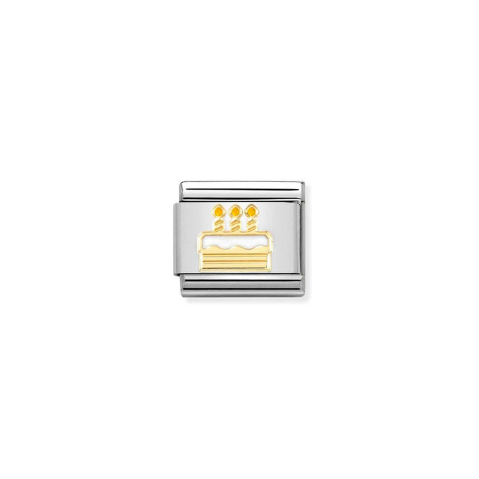 Nomination Classic Gold New White Birthday Cake Charm