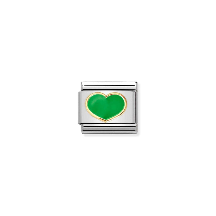 Nomination Classic LOVE 2 Gold GREEN APPLE heart Charm