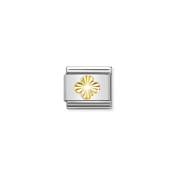 Nomination Classic Gold Diamond-coated Four Leaf Clove Charm