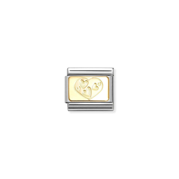 Nomination Classic Gold CUSTOM Multi-hearted heart Charm