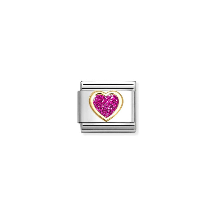 Nomination Classic Gold FUCHSIA heart Charm