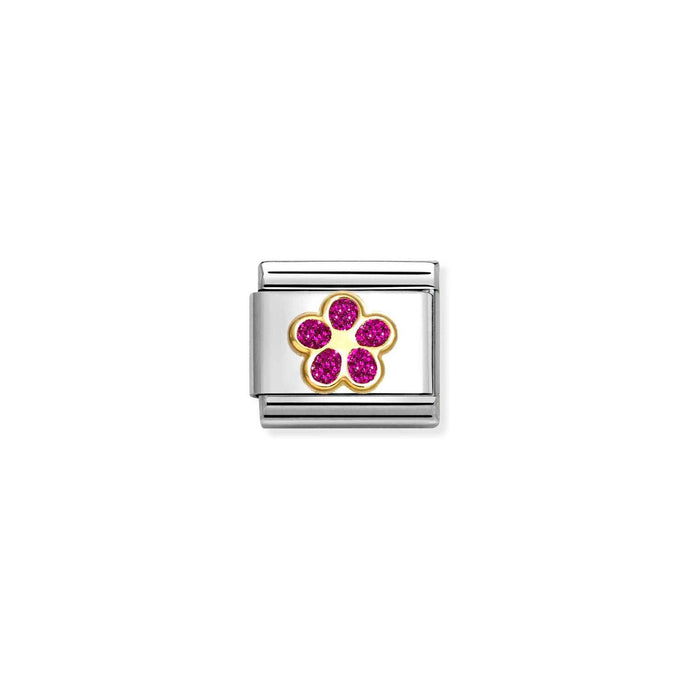 Nomination Classic Gold FUCHSIA flower Charm