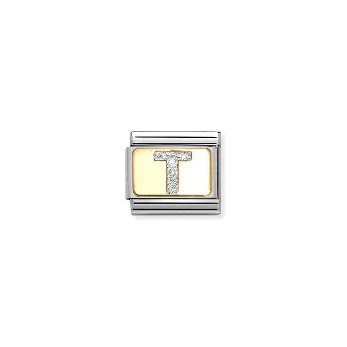 Nomination Classic GLITTER LETTER Gold T Charm