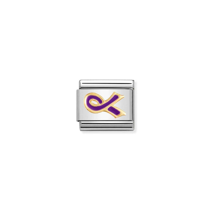 Nomination Classic Gold PURPLE bow Charm