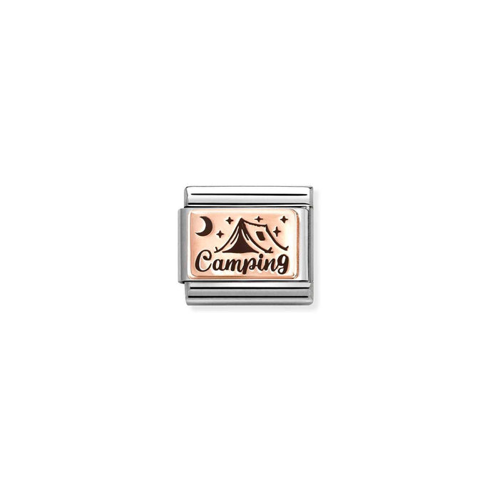 Nomination Classic PLATES 9ct Rose Gold Camping Charm