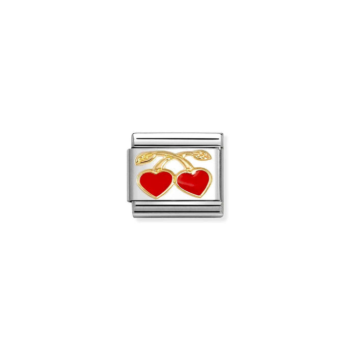 Nomination Classic Gold RED hearts cherries Charm