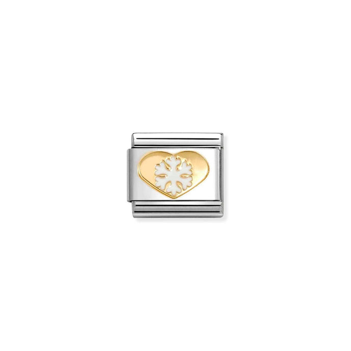 Nomination Classic Gold Heart with snowflake Charm