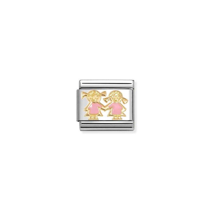 Nomination Classic Gold PINK Sisters Charm