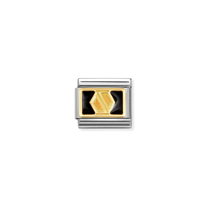 Nomination Classic Gold Black plate nut Charm