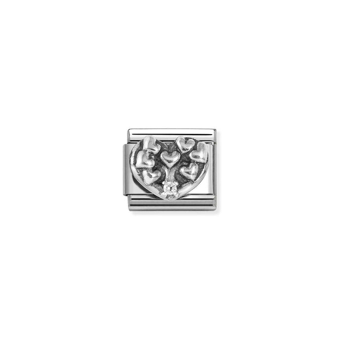 Nomination Classic Silver CZ Heart Tree of life Charm