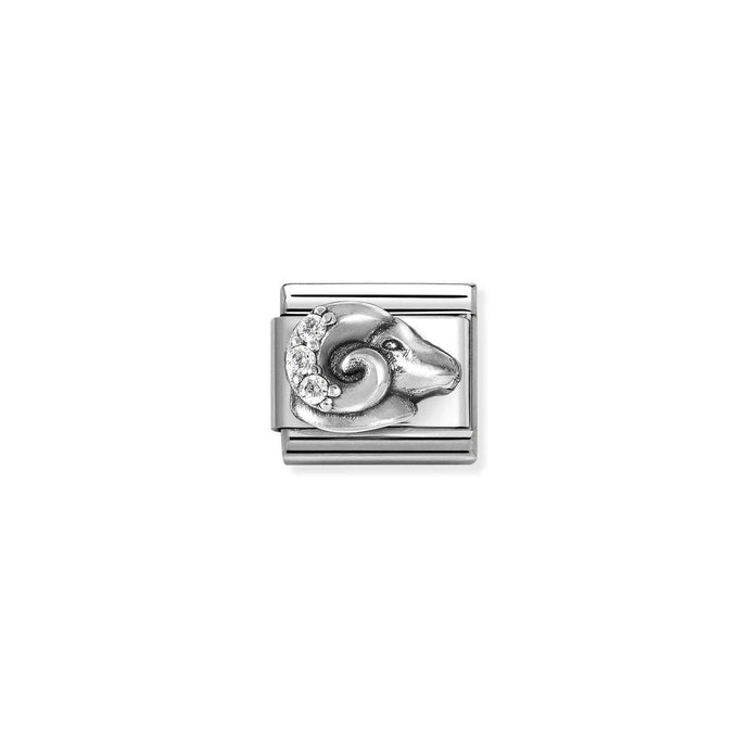 Nomination Classic ZODIACO RELIEF Silver and Cubic Zirconia Aries Charm