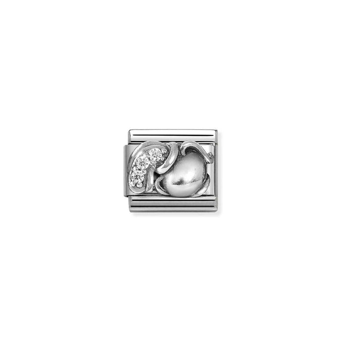 Nomination Classic ZODIACO RELIEF Silver and Cubic Zirconia Aquarius Charm