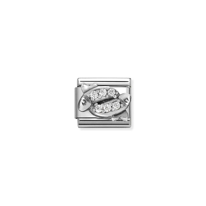 Nomination Classic ZODIACO RELIEF Silver and Cubic Zirconia Pisces Charm