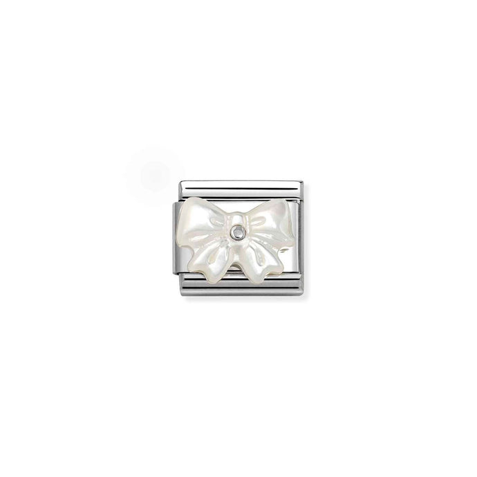 Nomination Classic Silver WHITE MOTHER OF PEARL bow Charm