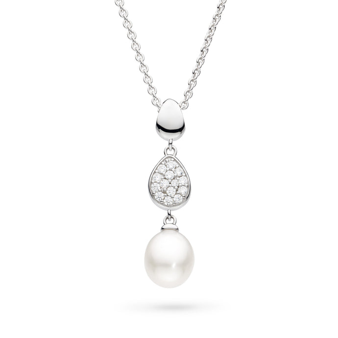 Coast Pebble Glisten Pavé & Pearl Necklace