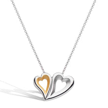 Load image into Gallery viewer, Desire Love Story Gold Tender Together Heart 18&quot; Necklace
