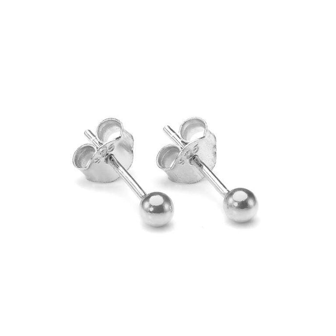 Silver 3mm Ball Stud Earrings