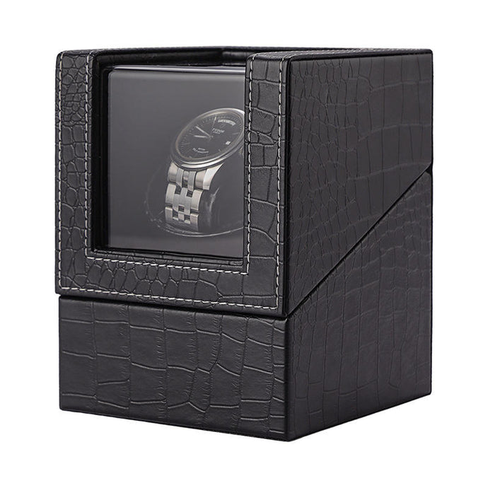 Luxury Crocodile Leather Single Automatic Modern Wooden Watch Winder