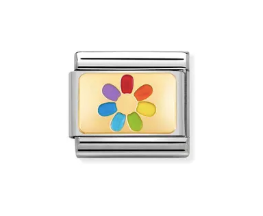 Nomination 18k gold Rainbow flower charm