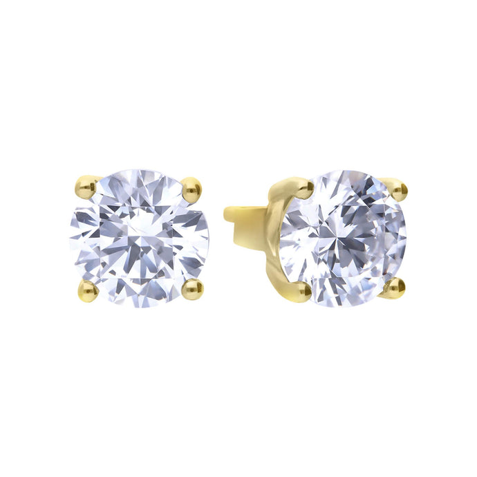 Diamonfire 2.00ct Zirconia 24ct Gold Plated Solitaire Earrings