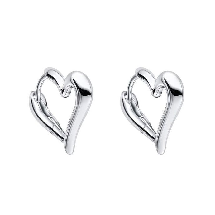 Open Heart Hoop Earrings